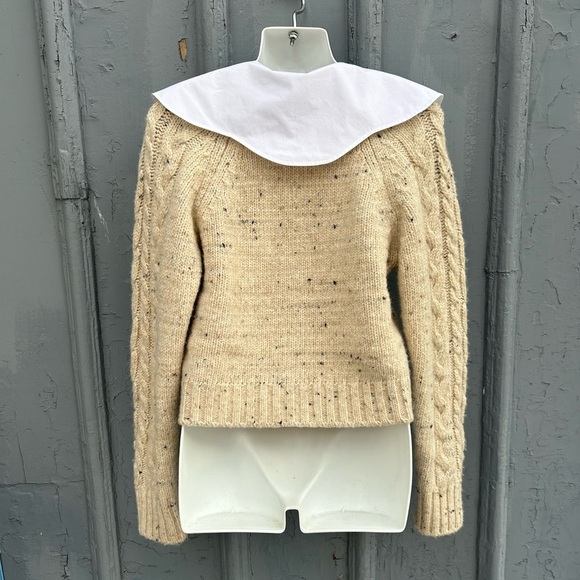 Ganni Wool Alpaca Blend Poplin Collar Sweater, size XS - Picture 7 of 15